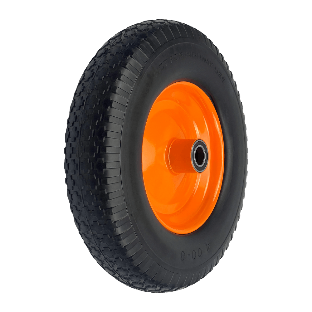 Solid Rubber NO Flat Wheels With Metal Rims - Various Sizes