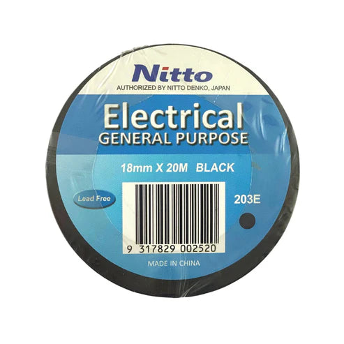 Nitto PVC Electrical Tape 18mm x 20m Black Single roll