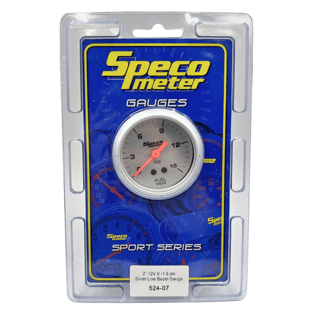 Speco Meter Fuel Pressure Gauge 0–15 PSI 2"