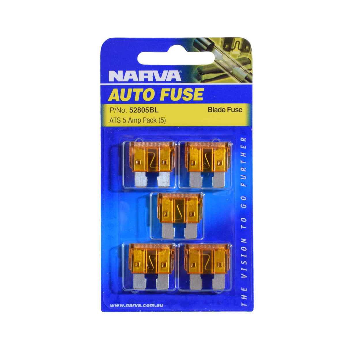 Narva 5 Amp Orange Standard ATS Blade Fuses