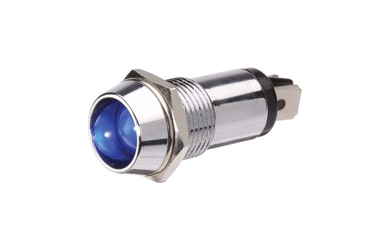 Narva 12 Volt Chrome Pilot Lamp With Blue Led