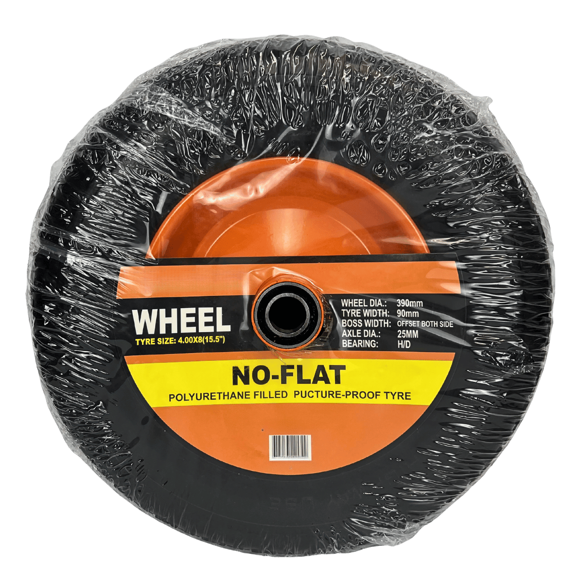 Solid Rubber NO Flat Wheels With Metal Rims - Various Sizes