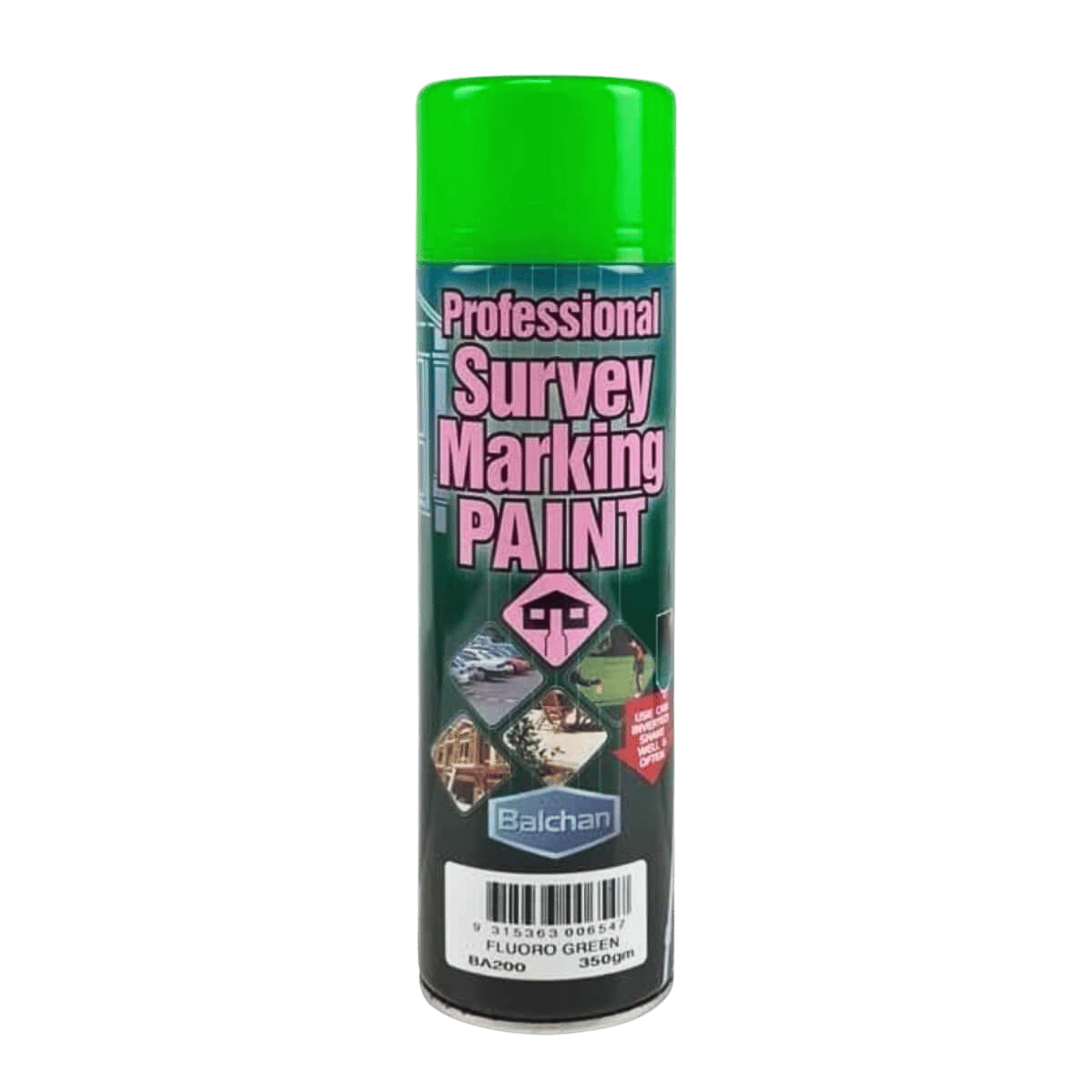 Balchan Professional Survey Marking Paint Fluro Green 350g
