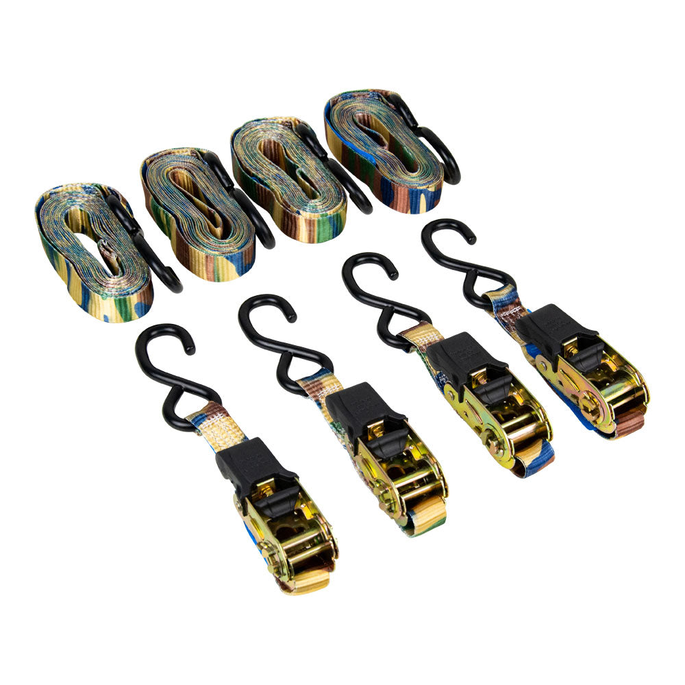 Camo Ratchet Tie Downs Camouflage 25mm x 4m 4 Pack