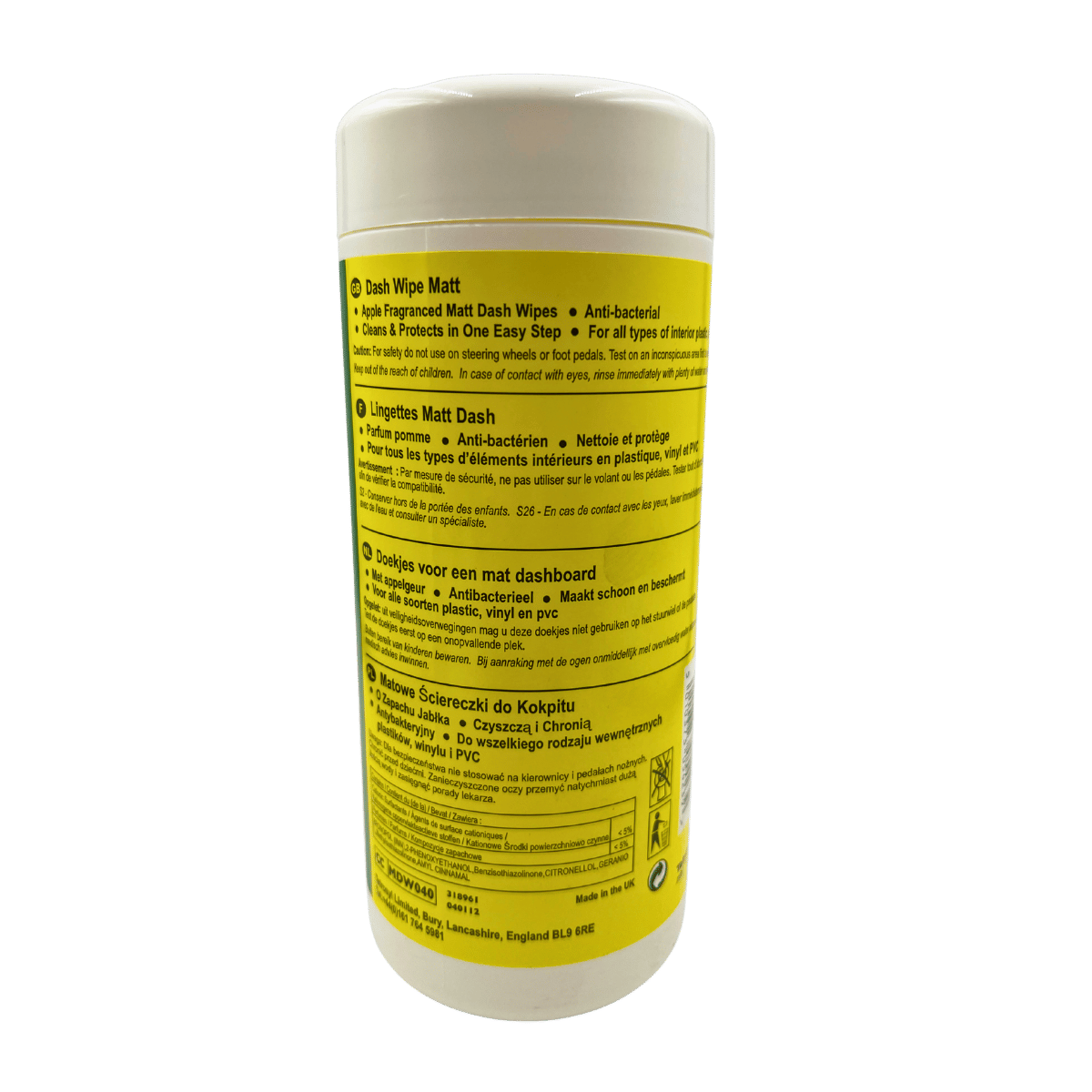 Carplan Anti-Bacterial Apple Fragrance Dash Wipe Matt 40 Extra Large