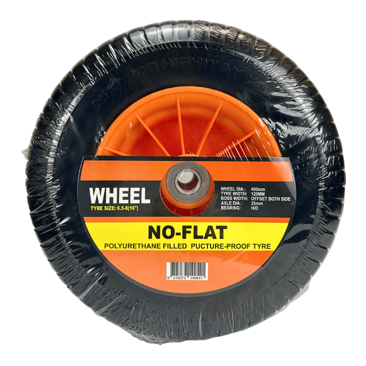 Solid Rubber NO Flat Wheels With Metal Rims - Various Sizes