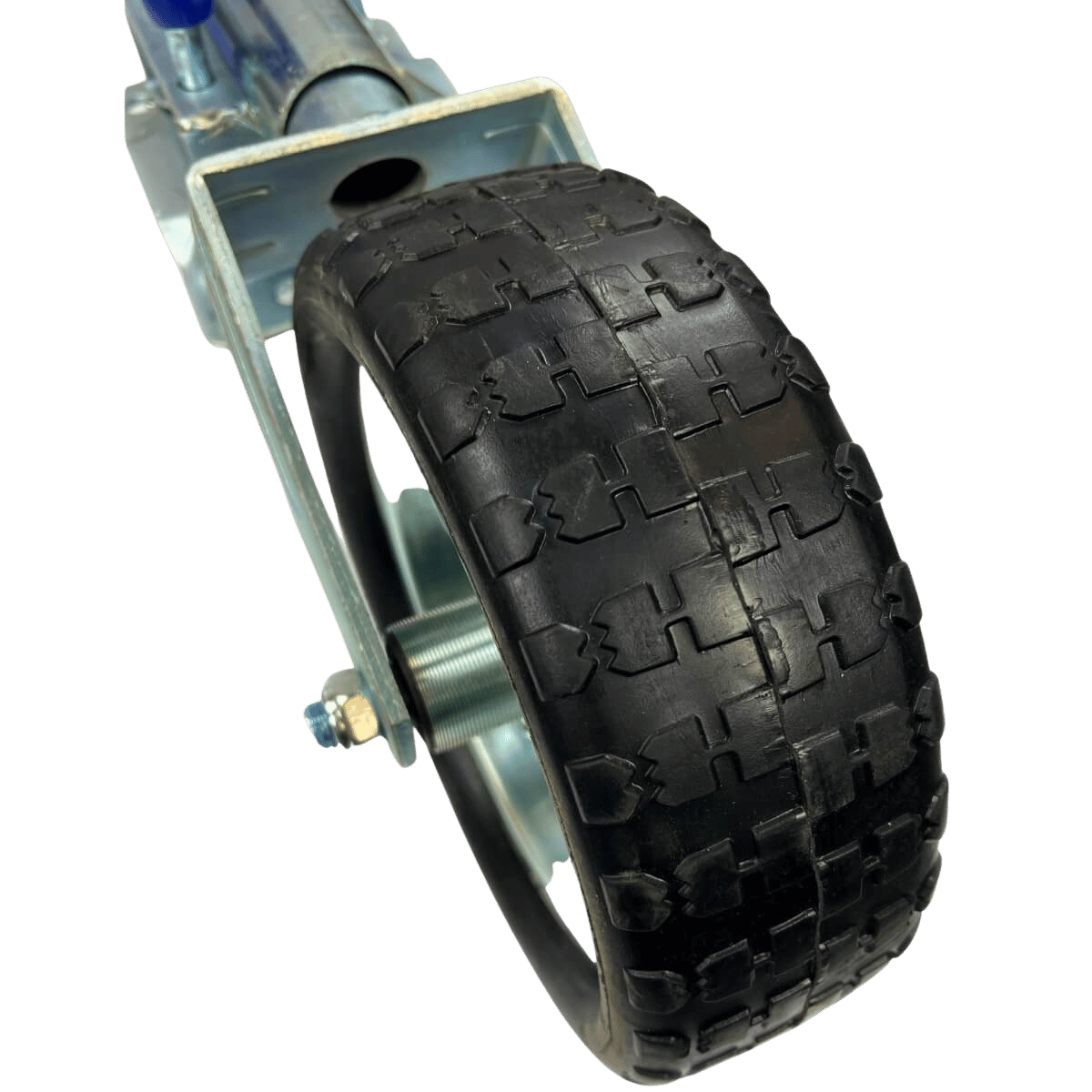 Jockey Wheel Swivel with U Handle Pneumatic Tyre Extra Wide 85mm