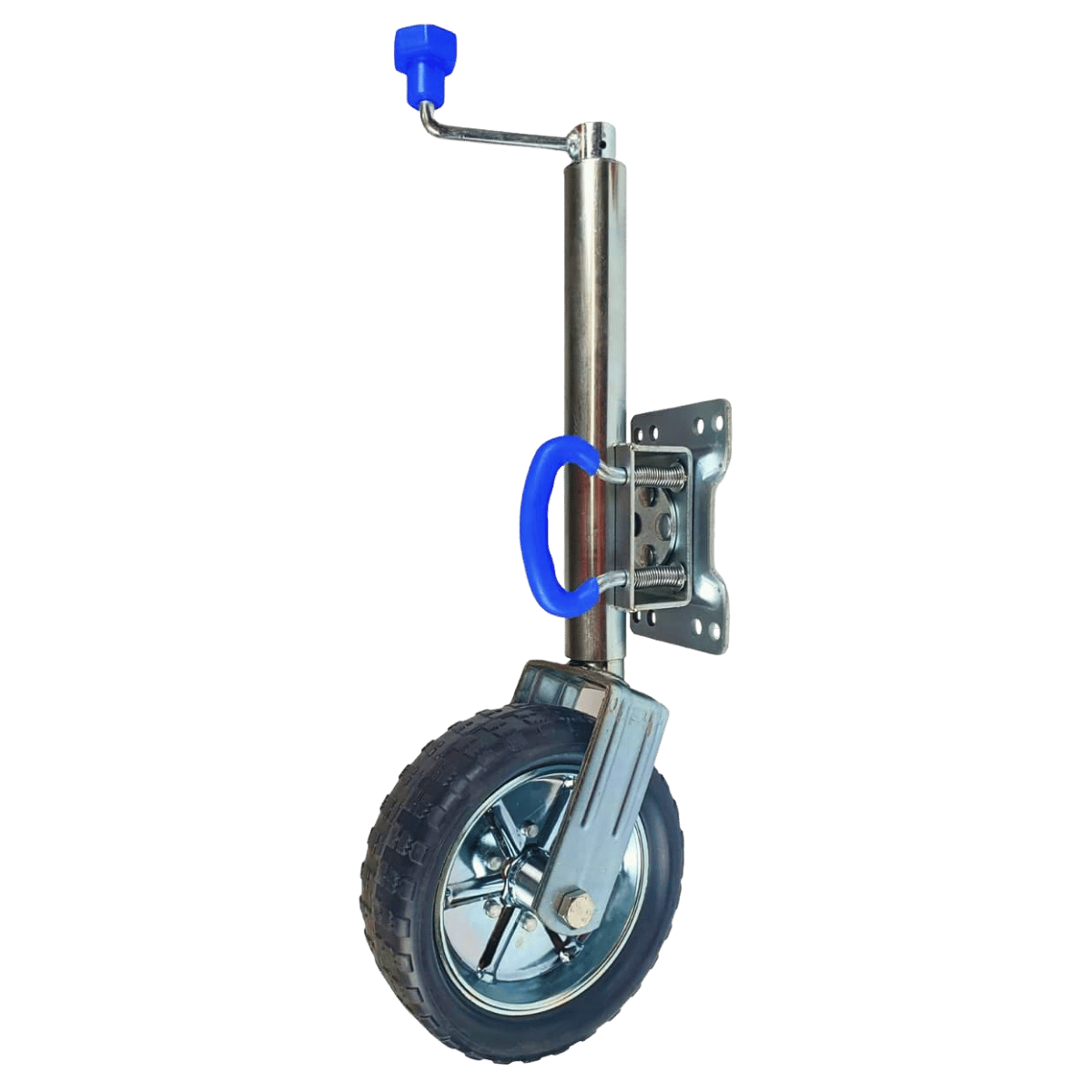 Jockey Wheel Swivel with U Handle Pneumatic Tyre Extra Wide 85mm