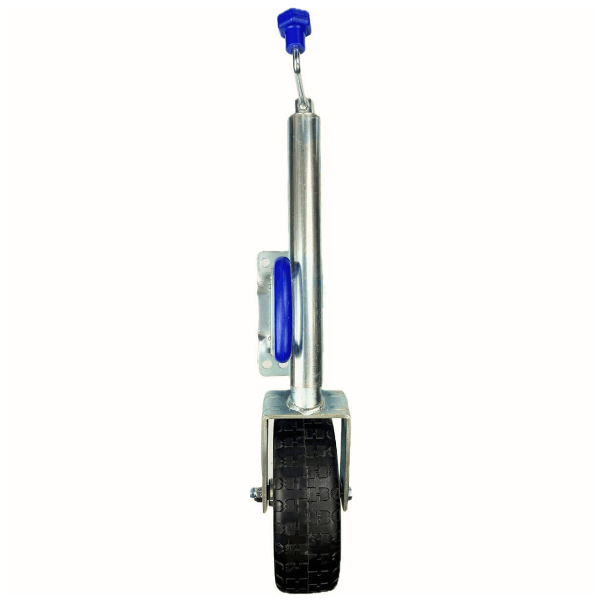 Jockey Wheel Swivel with U Handle Pneumatic Tyre Extra Wide 85mm