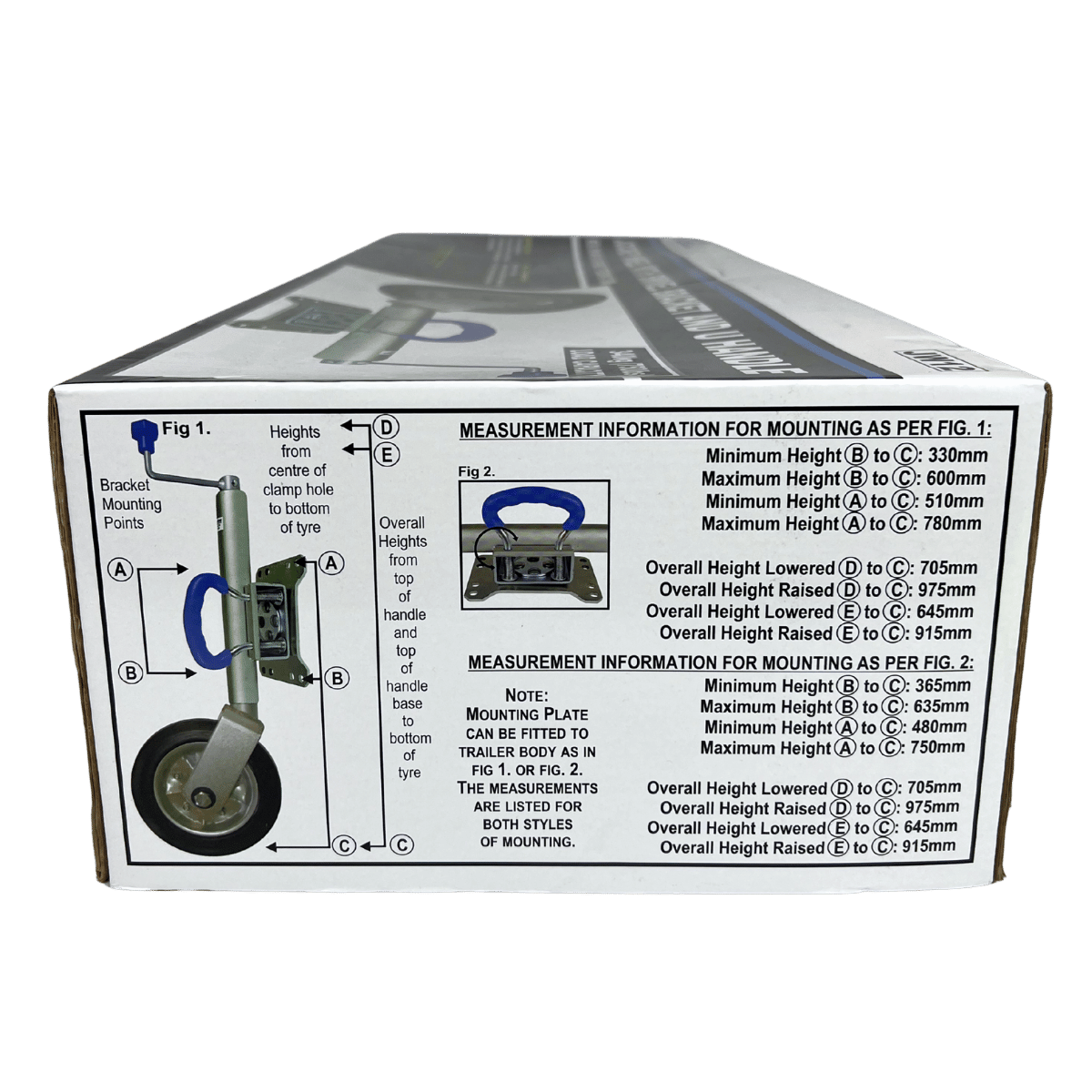 Jockey Wheel Swivel with U Handle Solid Rubber Tyre