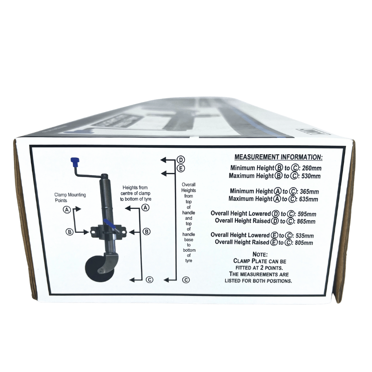 Jockey Wheel with Clamp Solid Rubber Tyre