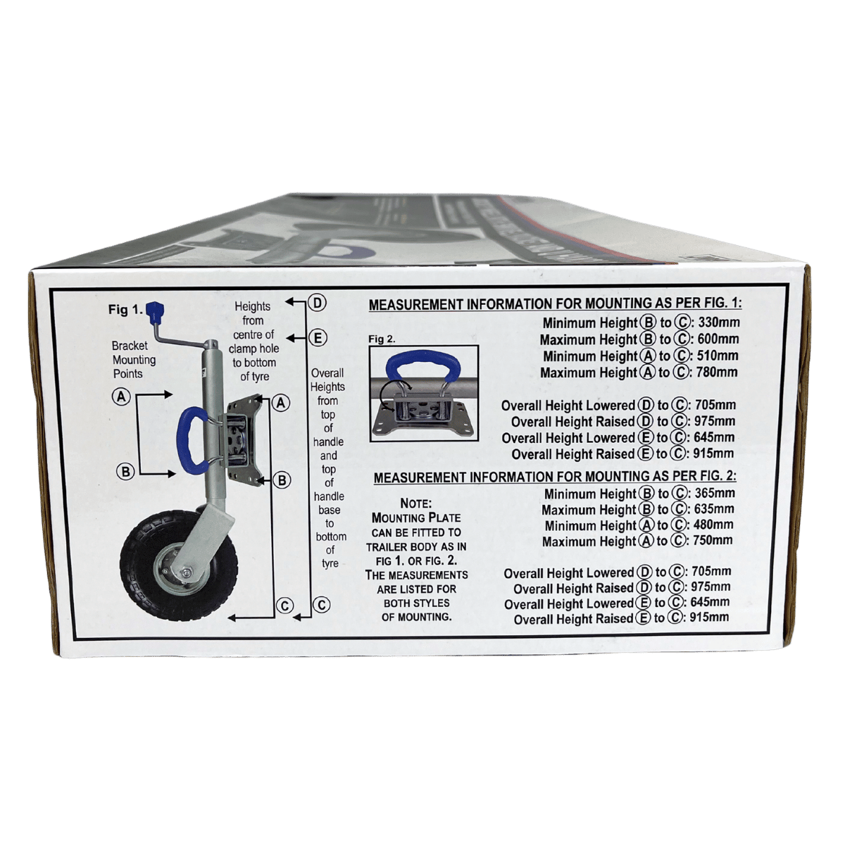 Jockey Wheel Swivel with U Handle Pneumatic Tyre