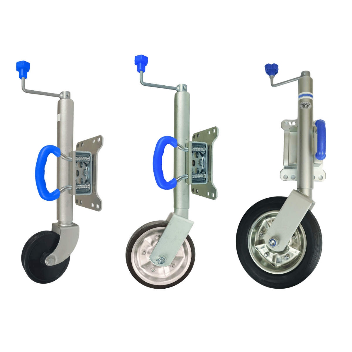 Jockey Wheel Swivel with U Handle Solid Rubber Tyre