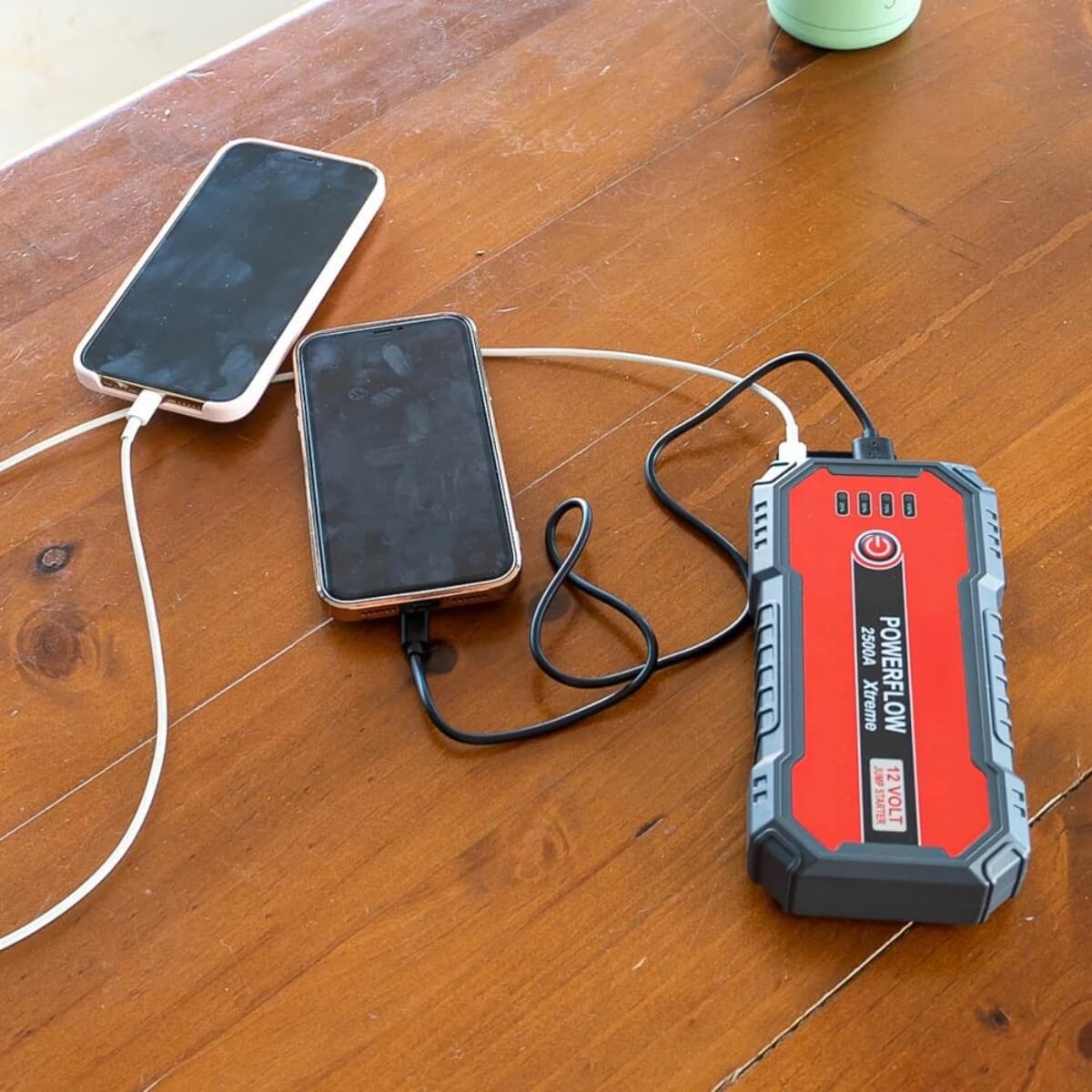 2500A Jump Starter & Power Bank 12V Lithium Capable with USB LED Light