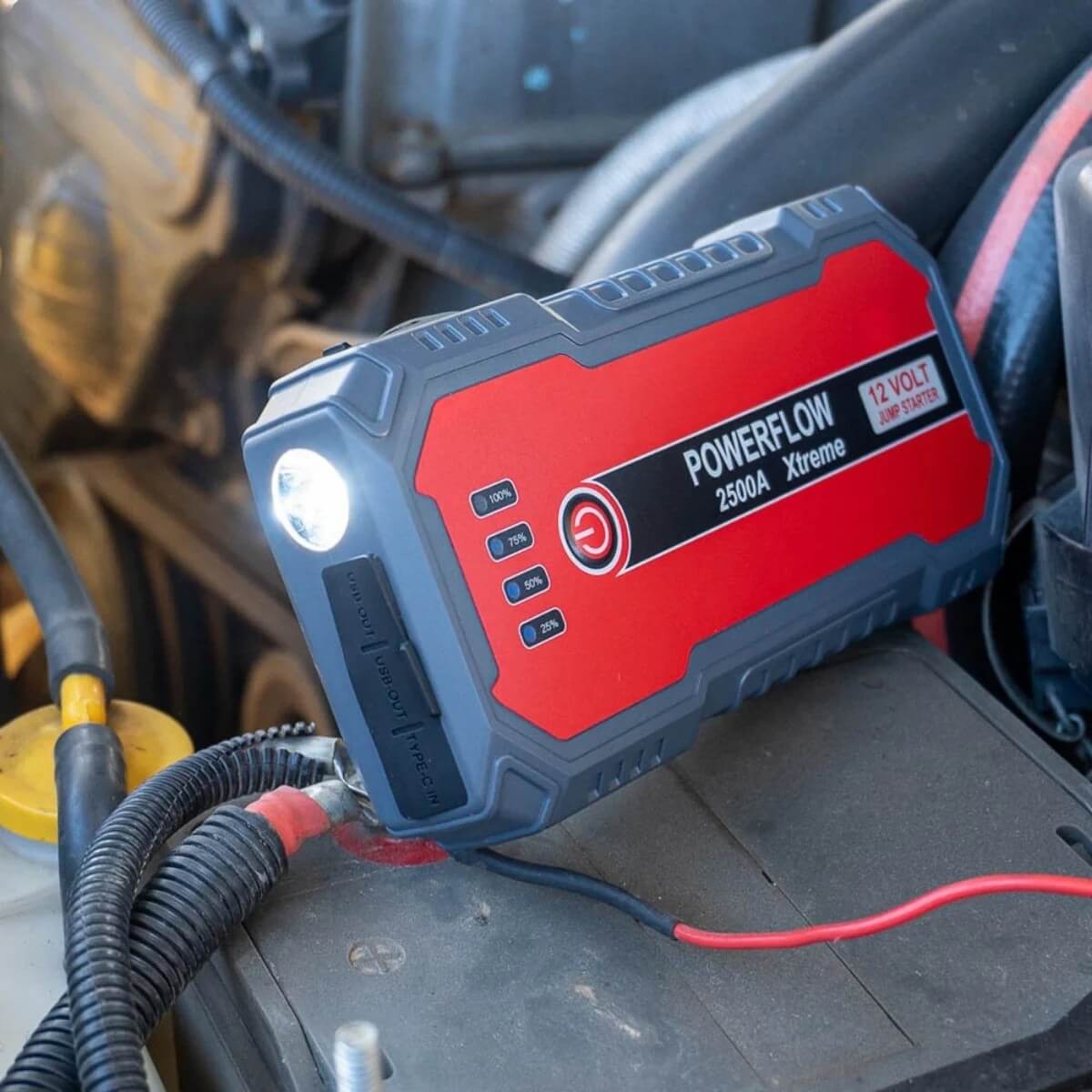2500A Jump Starter & Power Bank 12V Lithium Capable with USB LED Light