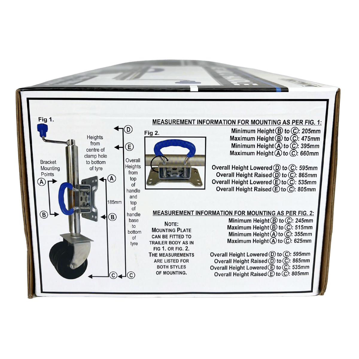 Jockey Wheel Swivel with U handle Twin Solid Rubber Tyres