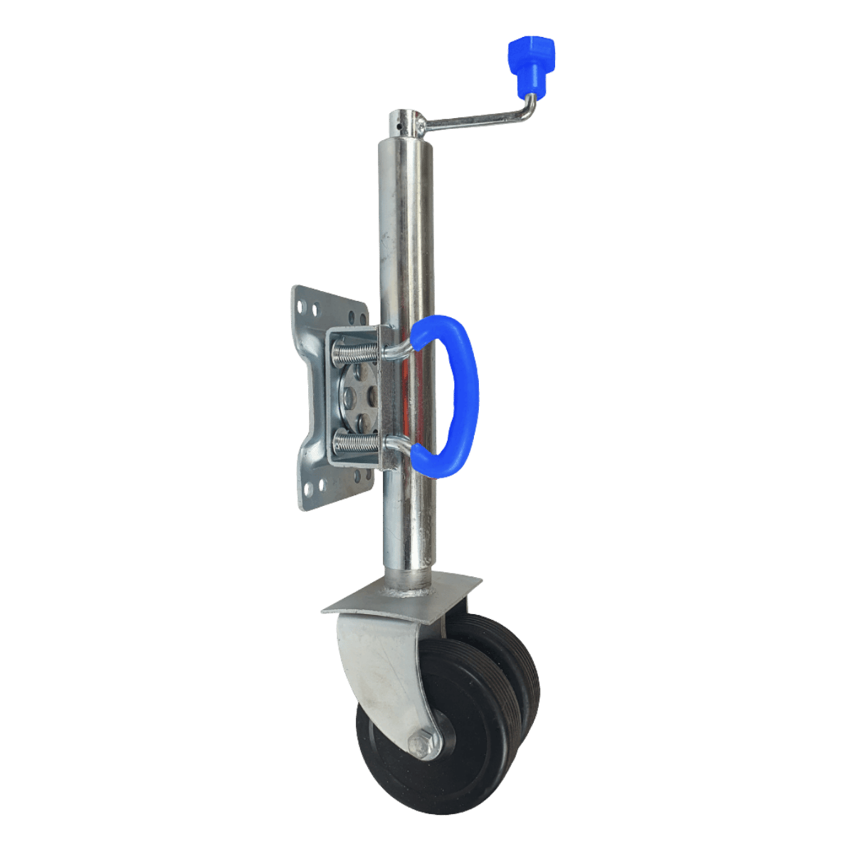 Jockey Wheel Swivel with U handle Twin Solid Rubber Tyres