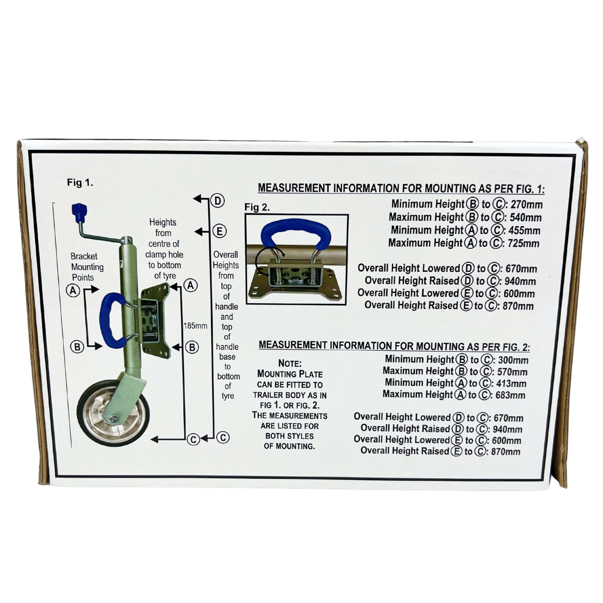 Jockey Wheel Swivel with U Handle Solid Rubber Tyre
