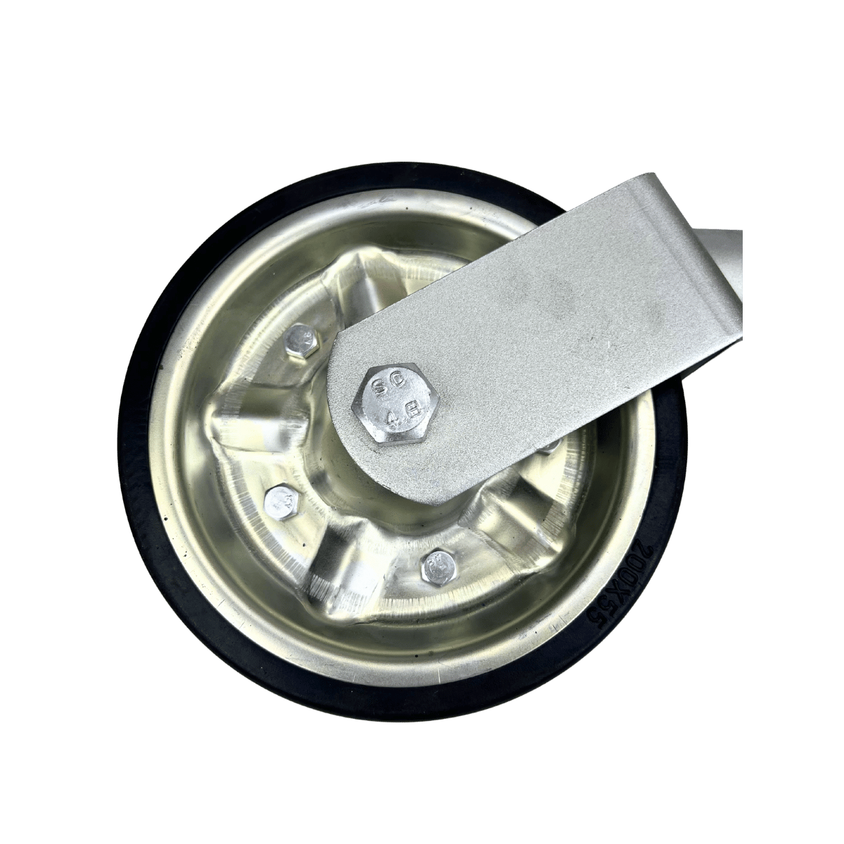 Jockey Wheel Swivel with U Handle Solid Rubber Tyre