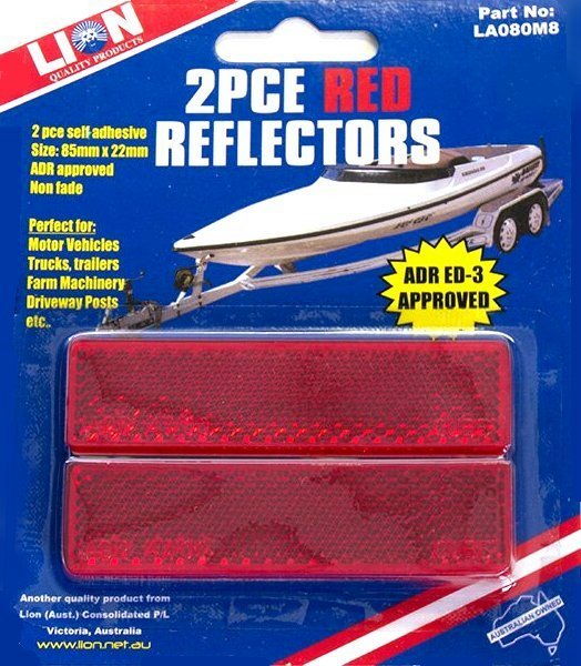 Lion Reflectors Red Rectangular 2 Piece