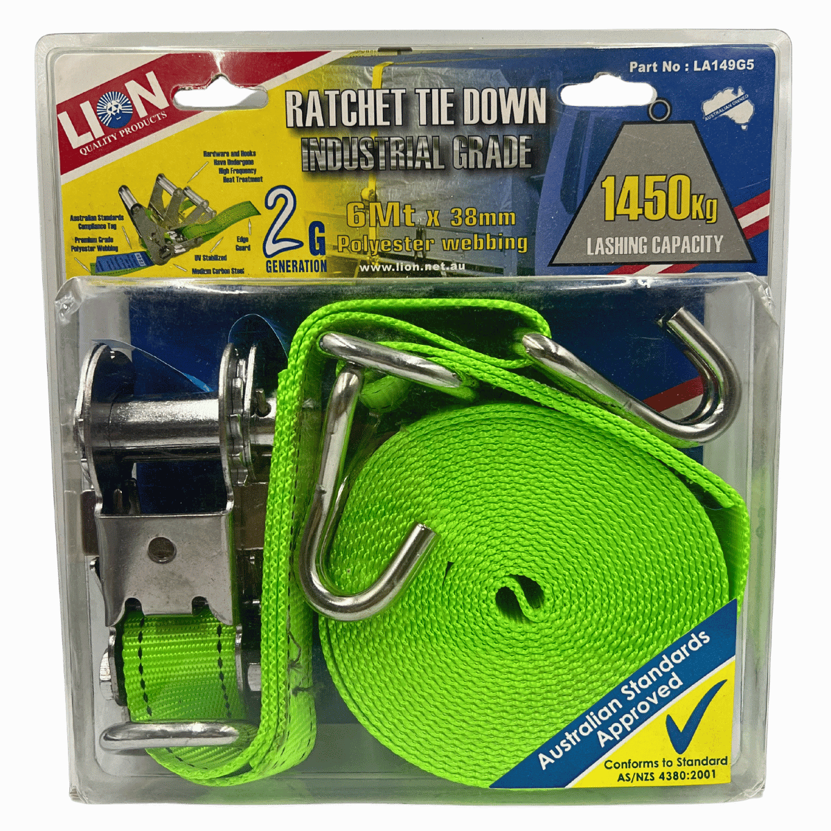 Lion Ratchet Tie down 6M 1450kg