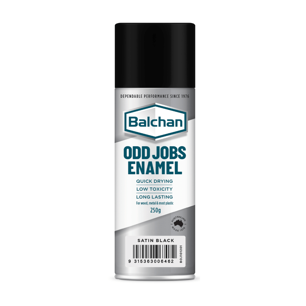 Odd Jobs Quick Drying Enamel Paint Satin Black 250G