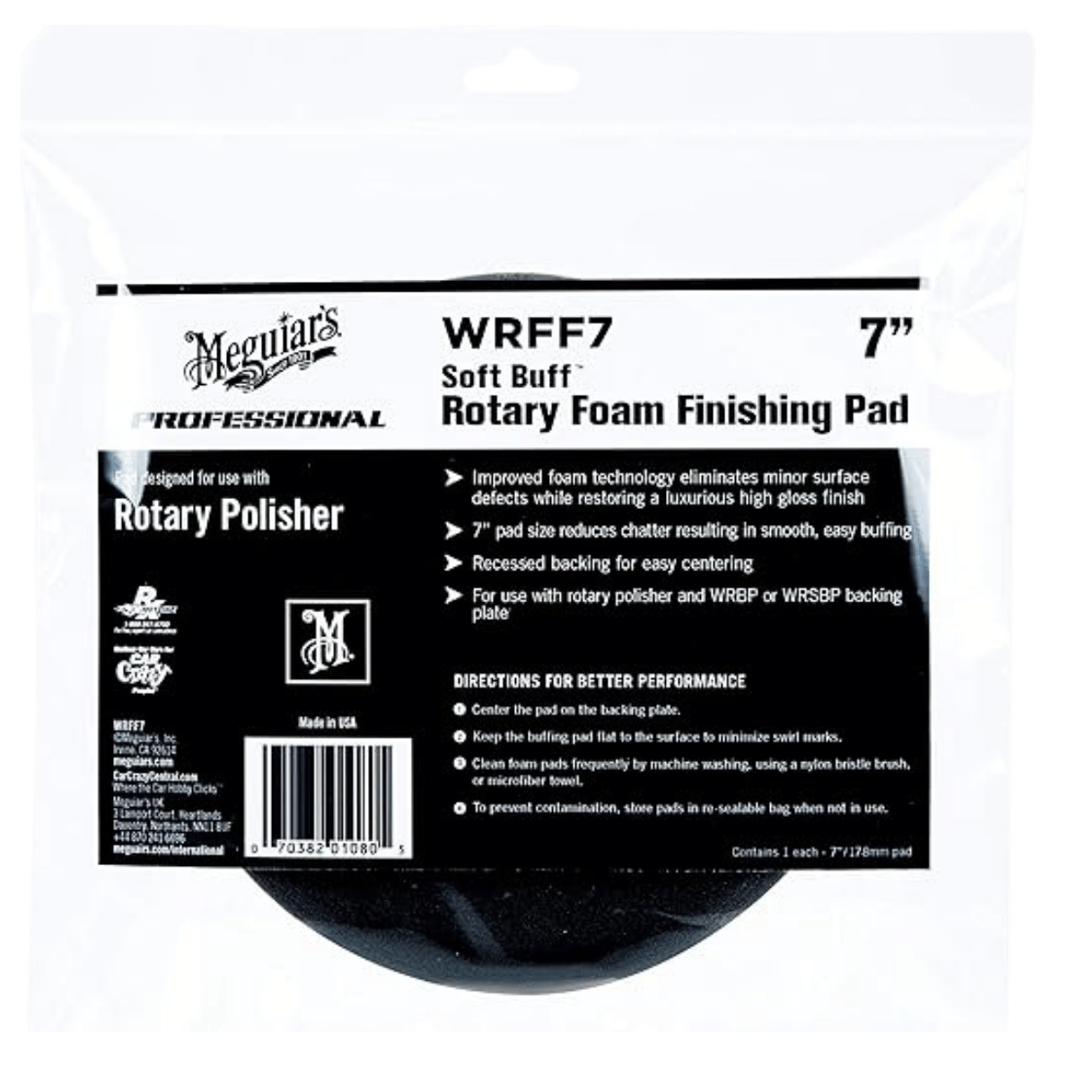 Meguiars Soft Buff Rotary Foam Finishing Pad