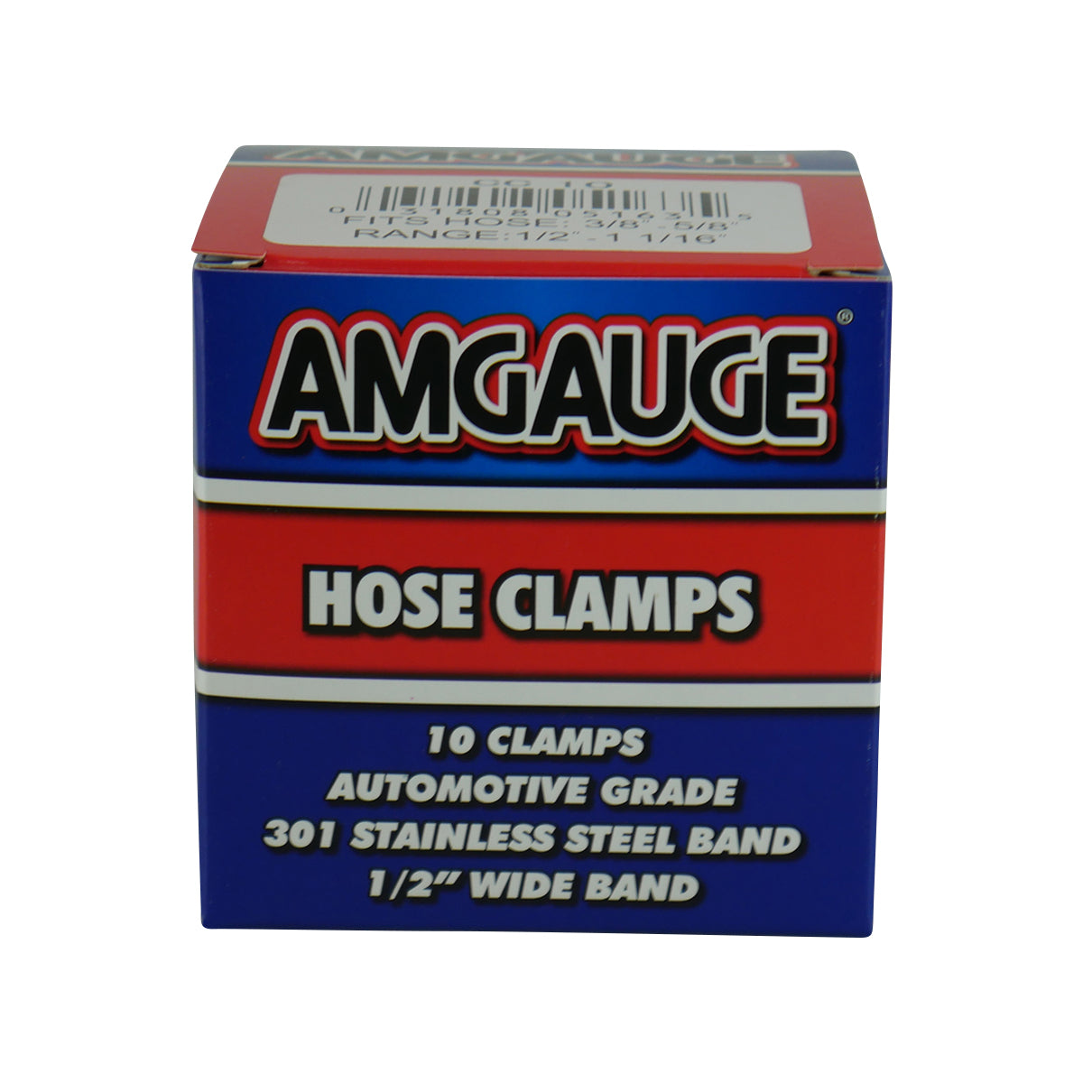 Amgauge Part Stainless Steel Hose Clamps (12-27mm) 1/2"-1.1/16" 10 Pack