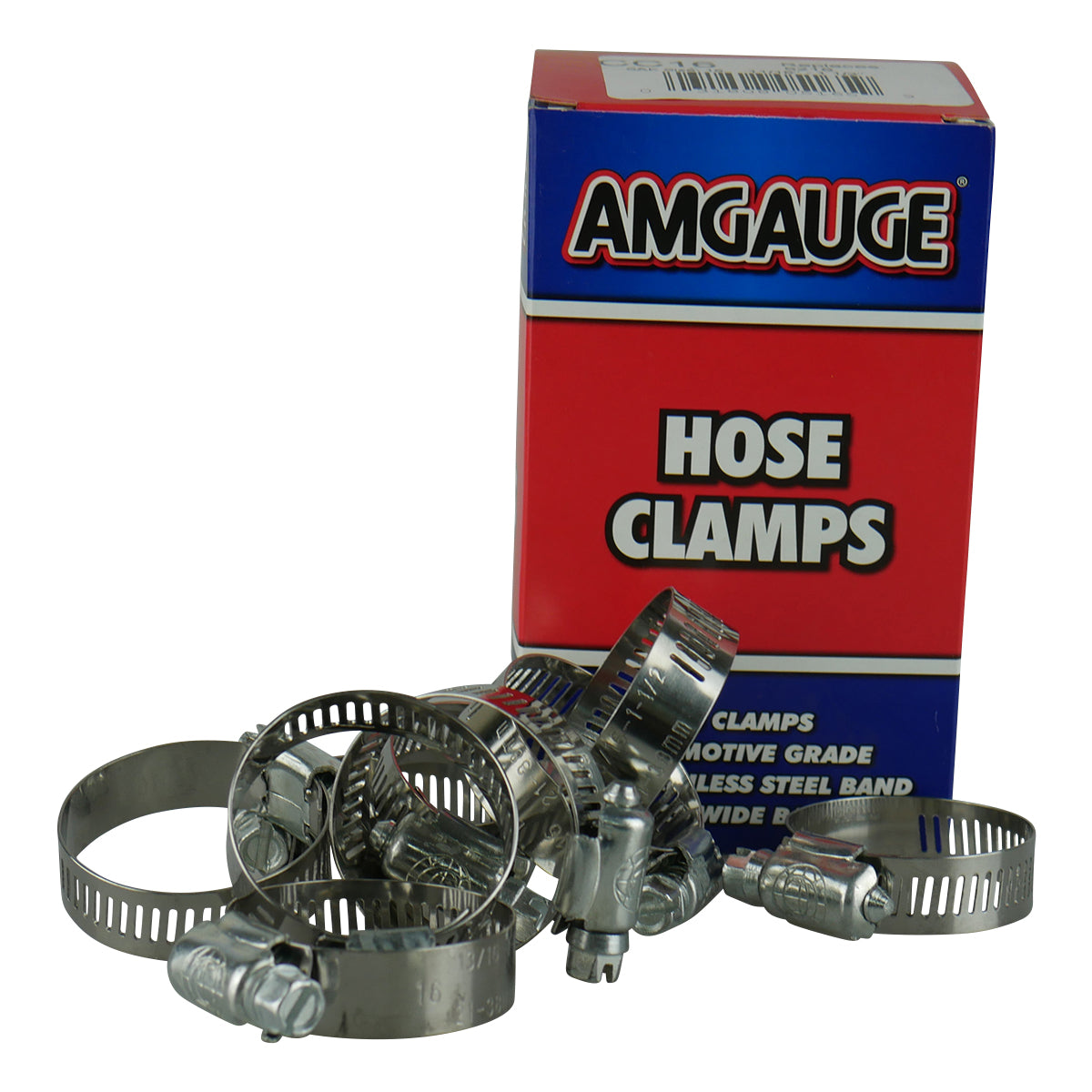 Amgauge Part Stainless Steel Hose Clamps (18-38mm) 11/16"-1.1/2"10 pack