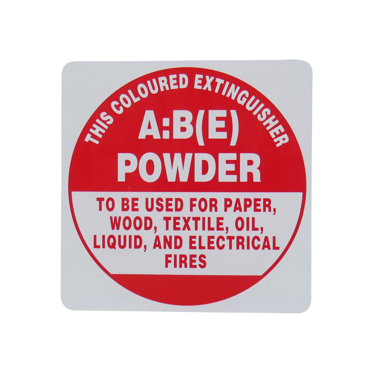 ABE Class Dry Chemical Powder Type Extinguisher Location Sign