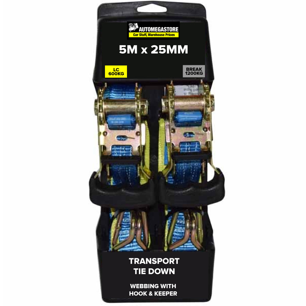 Tie Down Transport 25mm X 5m | 2 Pack