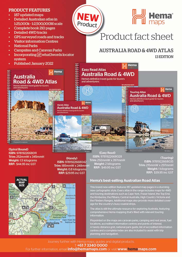 Hema Maps Australia Road & 4WD Atlas 13th Edition (Spiral Bound)