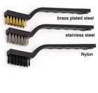 Brush Wire Set Brass, Nylon Stainless Mini 175mm 3 Pack