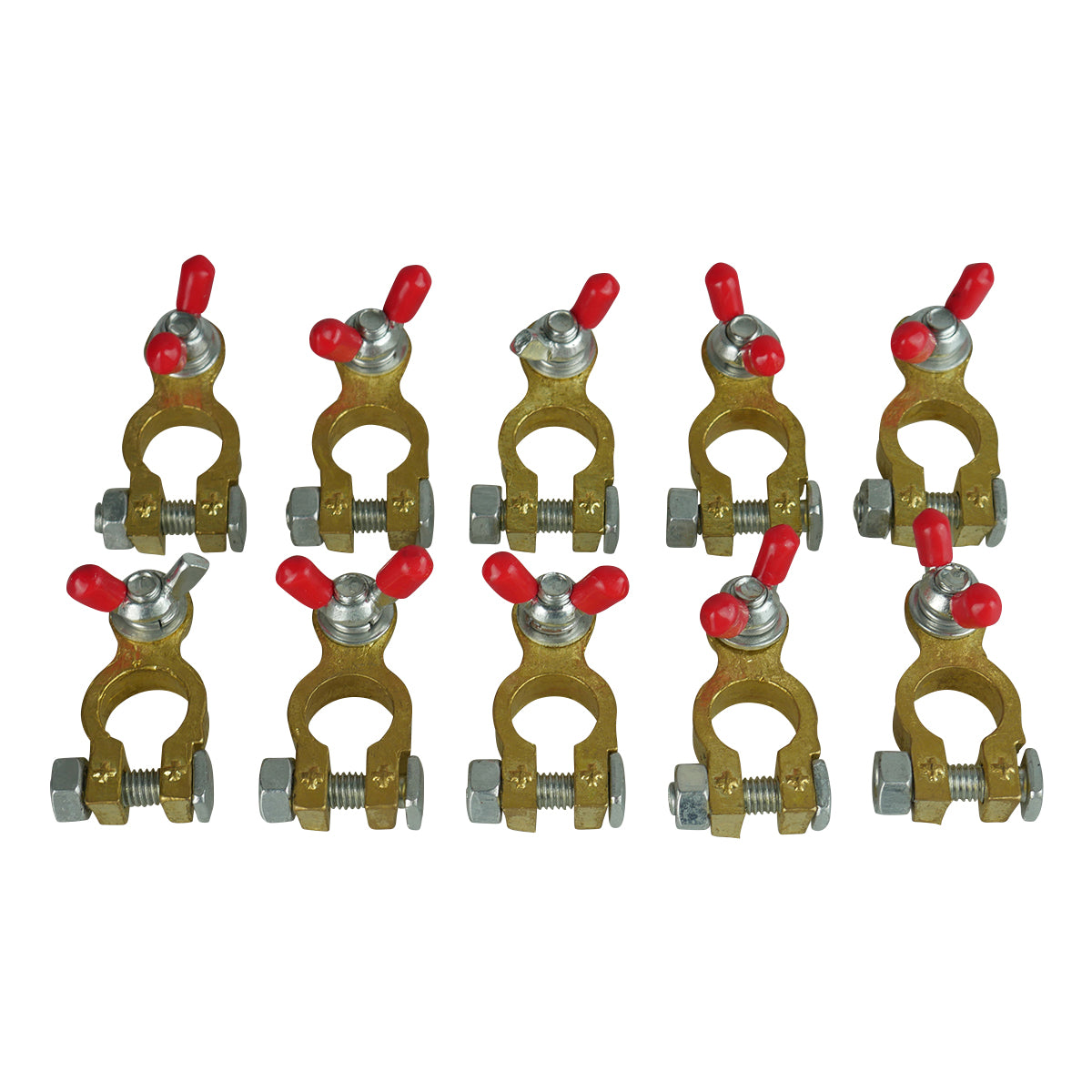 Battery Terminals Brass Marine Red 10 Pack