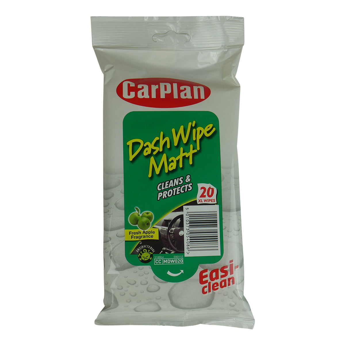 Carplan Anti-Bacterial Apple Fragrance Matt Dash Wipes 20 Xtra large