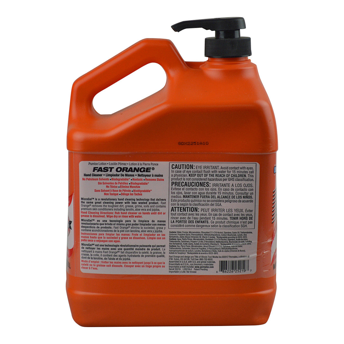 Fast Orange Hand Cleaner Pumice Grit With Pump 3.78L