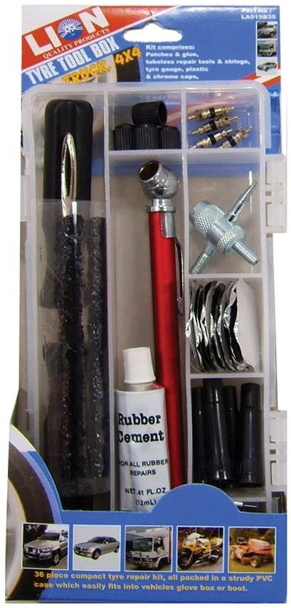 Lion Tyre Repair Tool Box 36pc