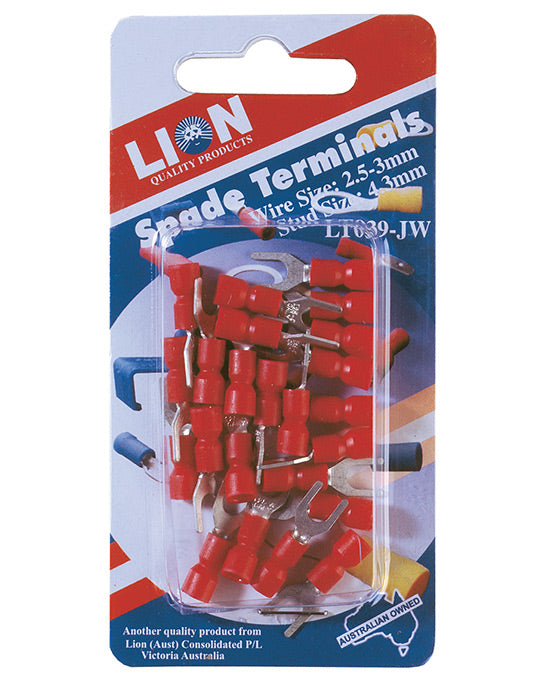 Lion Spade Terminals Red 23pc