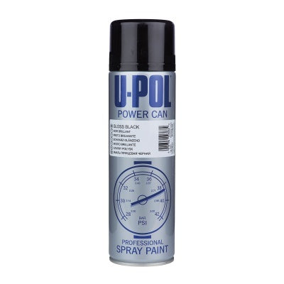 uPol Power Can Gloss Black Aerosol 500ml