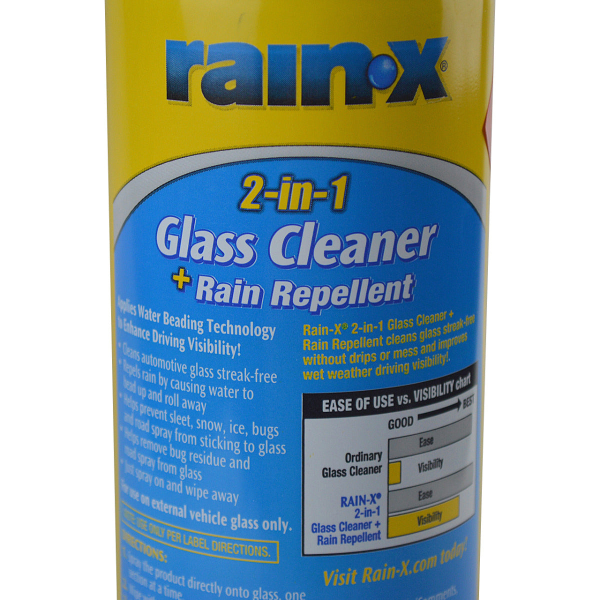 Rain-X 2 in 1 Glass Cleaner & Repellent Aerosol 510g