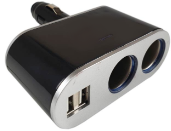 Twin Cigarette Lighter Sockets with Dual USB