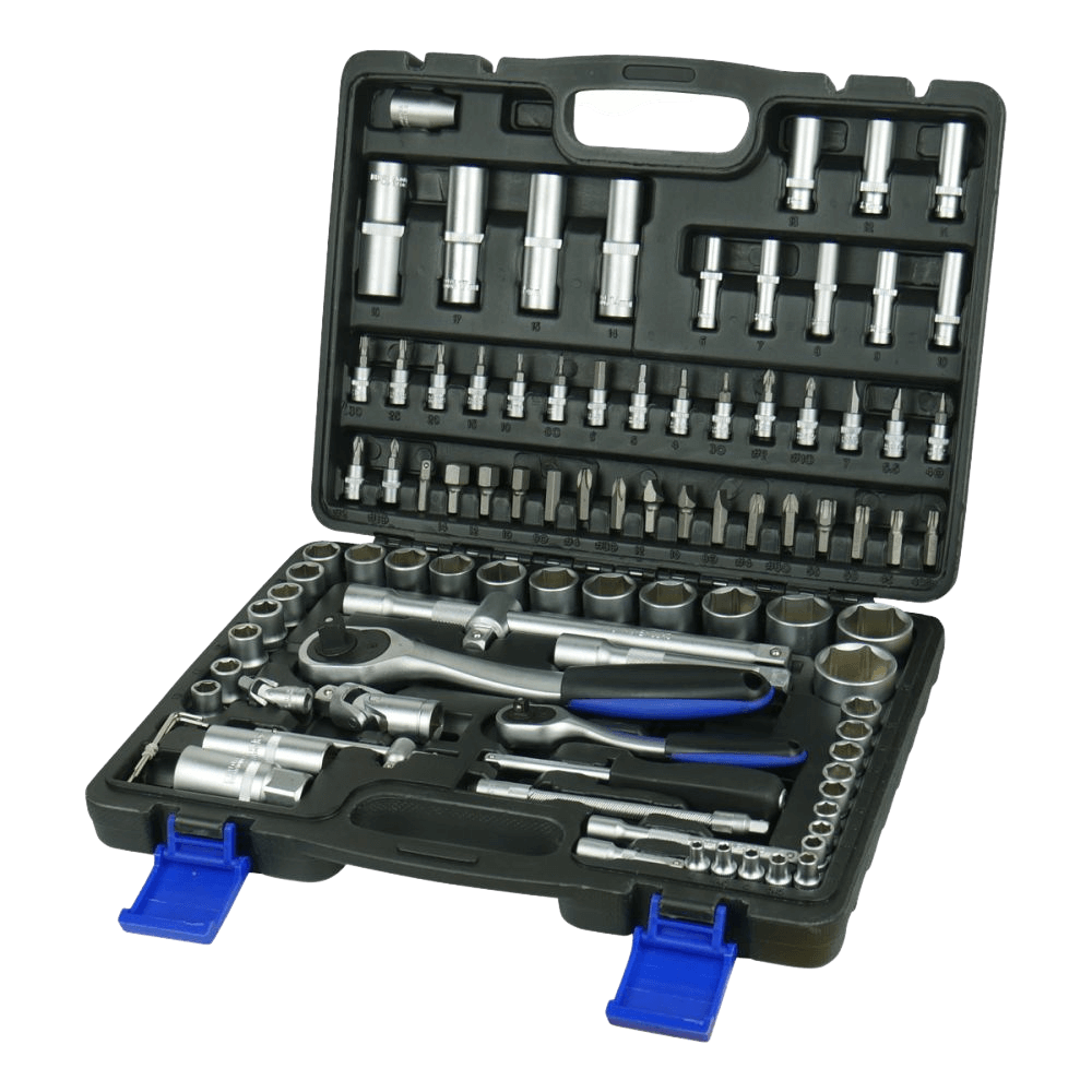 Socket Set 94 Piece 1/2" & 1/4" Drive Tool Kit with Carry Case