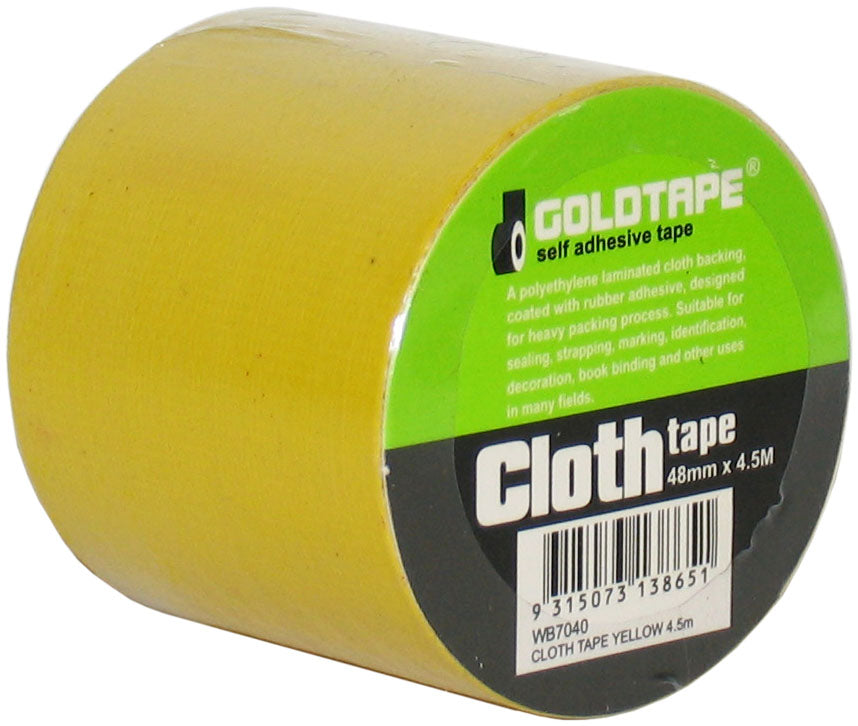 Cloth Gaffer Tape Yellow 48mm x 4.5m