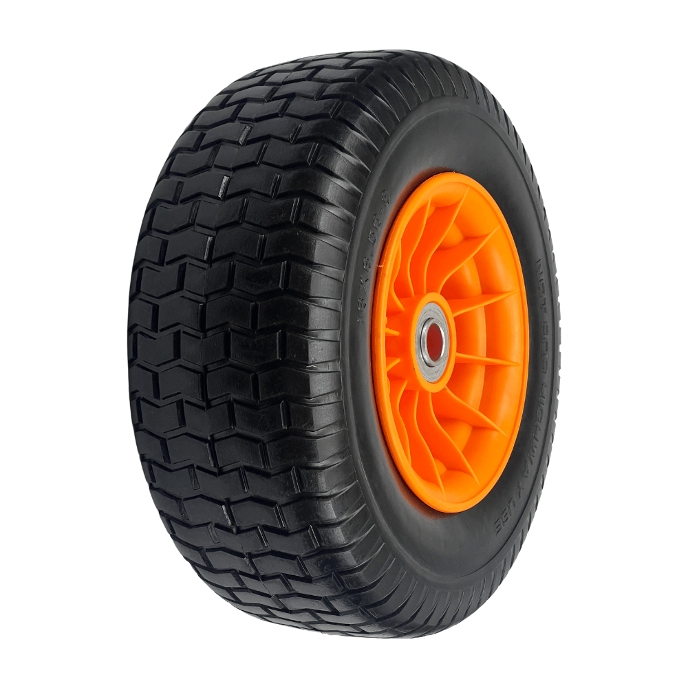 Solid Rubber NO Flat Wheels With Metal Rims - Various Sizes