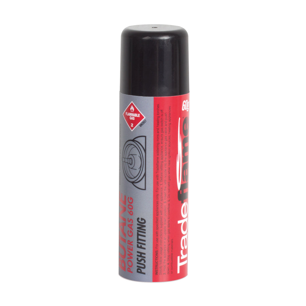 Tradeflame Butane Cartridge - Push On - 70g 10000602 | AutoMegaStore