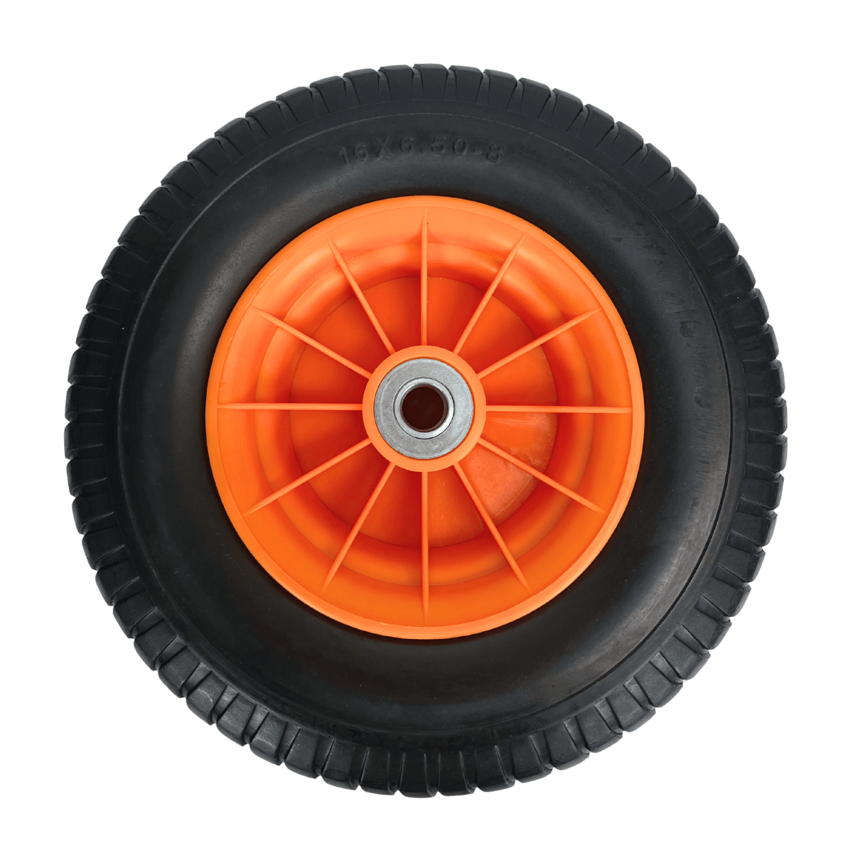 Solid Rubber NO Flat Wheel With Metal Rim Extra Wide 16 Inch