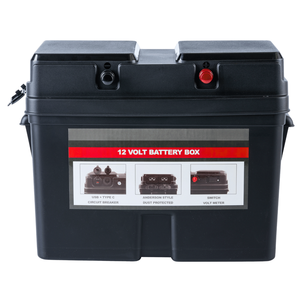 Battery Box Portable with USB & Anderson-style Plug Sockets
