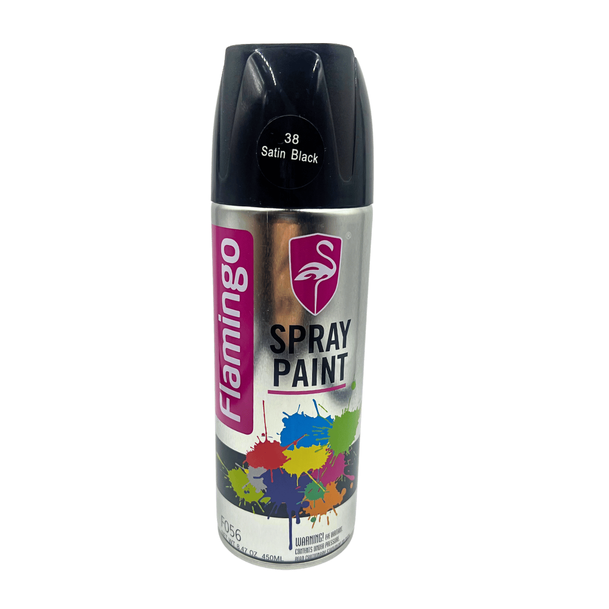 Flamingo Satin Black Aero Spray Paint 450mL