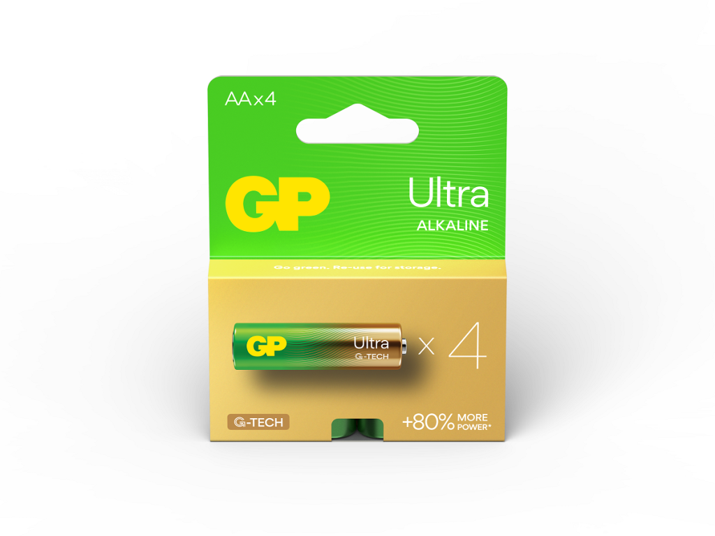 GP Ultra Alkaline AA Battery Pack of 4 GP15AUETA21-2GSB4 | AutoMegaStore