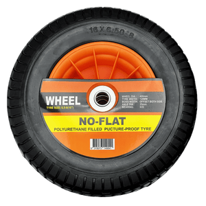 Solid Rubber NO Flat Wheel With Metal Rim Extra Wide 16 Inch